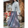 2025 Autumn/Winter Lazy Chinese Style Jacket & Wide-Hem Skirt Two-Piece Set for Daily Commute