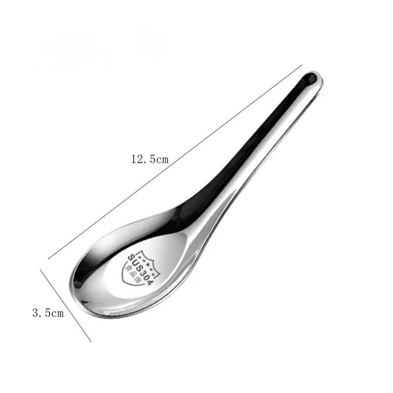 Zhishi 304 Stainless Steel Flat-Bottom Soup Spoons