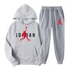 Hoopsport Men Hoodie & Jogger Set, Dynamic Jumping Basketball Athlete Graphic on Hoodie & Pants, Thick Fleece Sport Tracksuit for Weekend Relaxing
