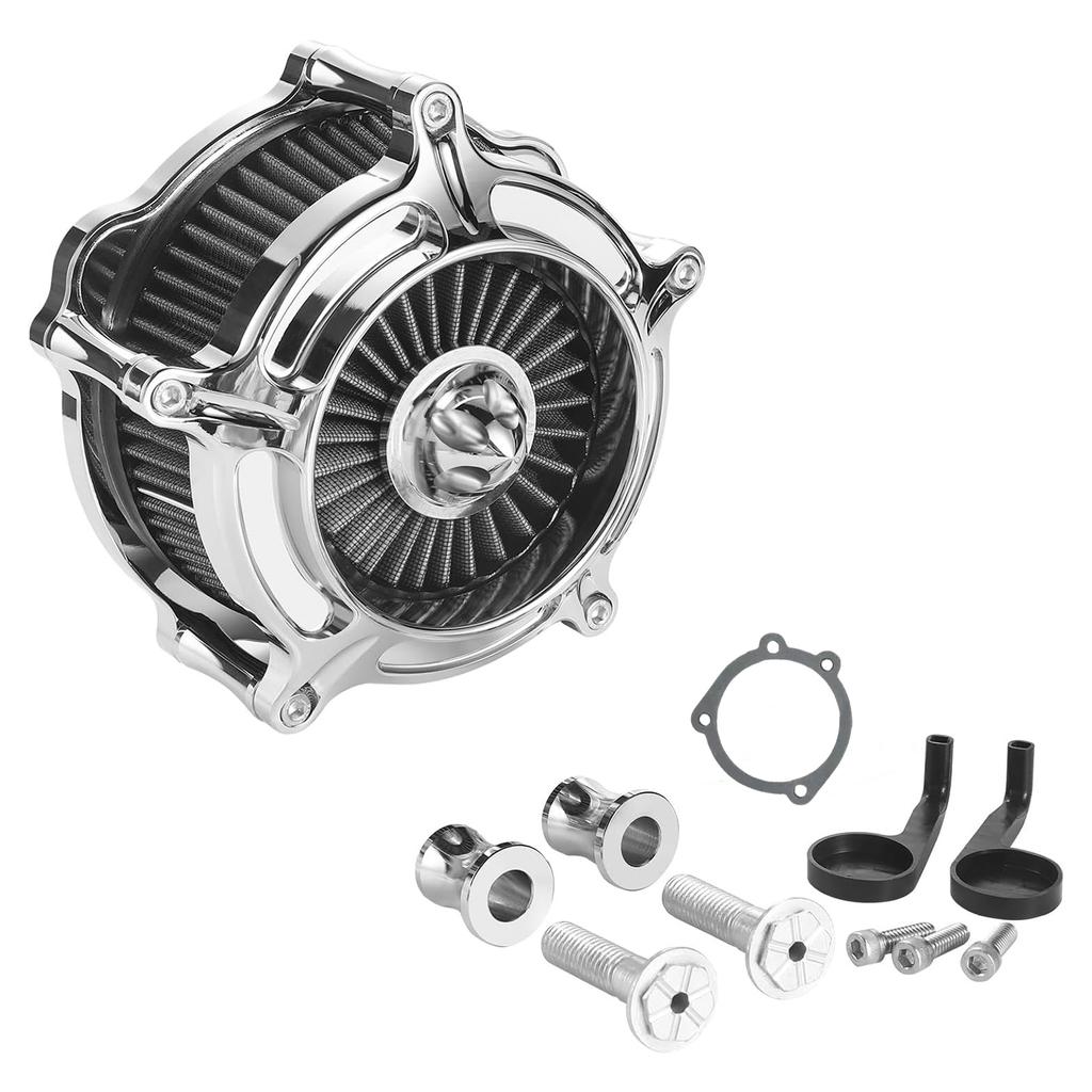 Motorräder Turbine Luftfilter Ansaugfilter Chrom Für Harley Sportster XL Touring Softail Dyna EVO & Twin Cam Fatboy FXDLS