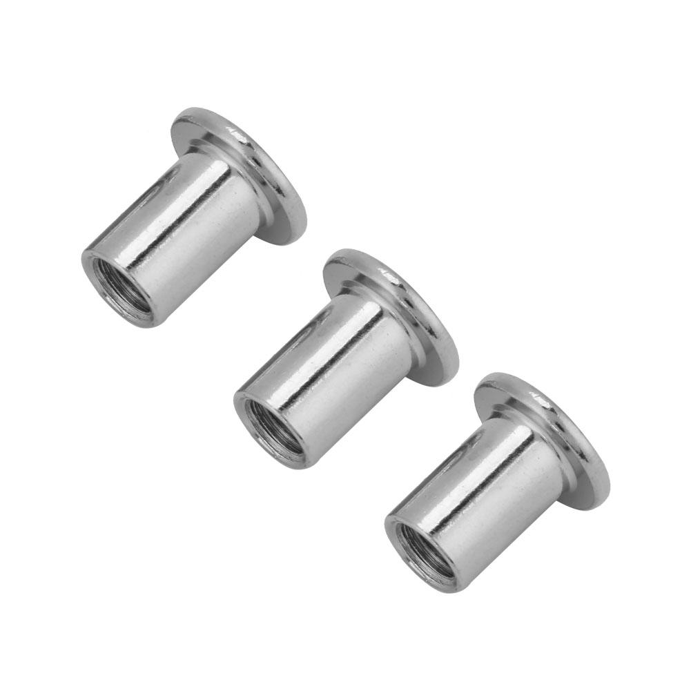 Iron Plated Nickel Flat Nuts Hex Nut Round Head Sleeve Furniture (M6*10 50PCS)