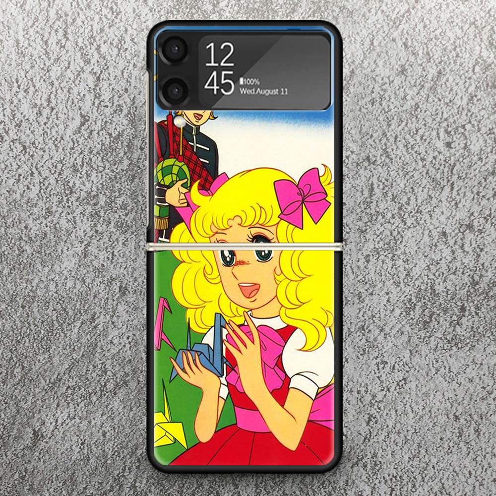 

Candy 90s Anime Print Case For Samsung Galaxy Z Flip 3 4 5 6 7 5G Phone Shell Flip7 Flip6 Flip5 Flip4 Flip3 Pattern Cover For Sa Samsung Z Flip 7