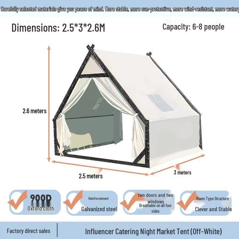 Three-Person Rainproof BBQ Dining Tent for Outdoors & Indoors