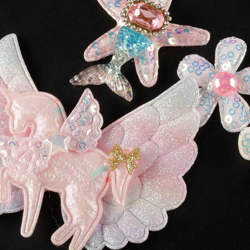 Cute Cartoon Mesh Bow Lace Embroidery Sticker Diy Hand Account Accessories Accessories Brooch Hairpin Hair Accessories Cloth Sticker