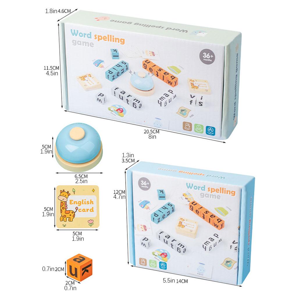 Kids English Spelling Game Parent Child Interactive Alphabets Learning Dices Toy Toddlers Early Education Word Recognition Game