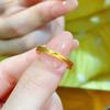 Women's Gold Starry Crushed Ice Ring - Thin Plain Band