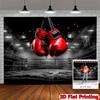 2D Flat Banner - 1 Piece Retro Boxing Gloves with Red Printed Design, Made of Durable Polyester fabric.XY