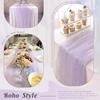 New 75x300CM Pearl Table Runner Tulle Bohemian Party Tablecloth Table Cloth Dessert Table Decor