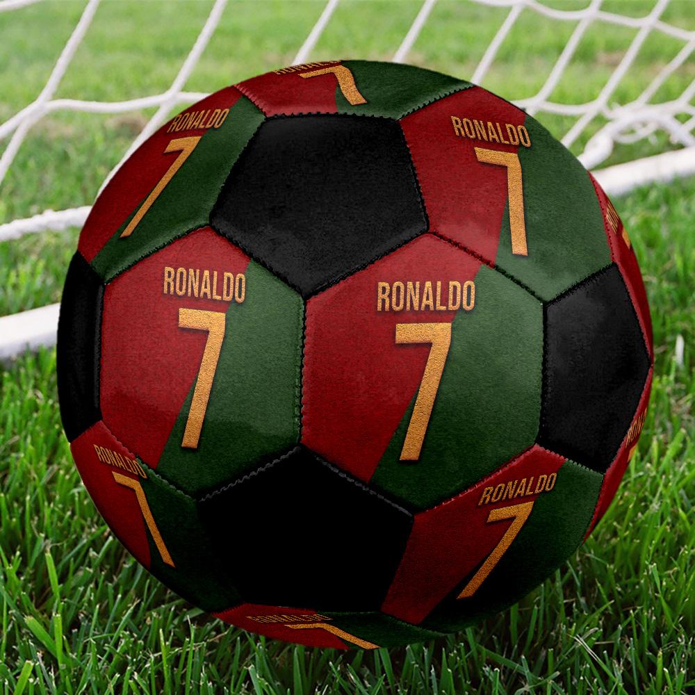 Cristiano Ronaldo 7 Balón de Fútbol Colorido Para Todas las Edades Cosido a Máquina PVC Listo para la Competición Duradero Alto Rebote. TAMAÑO5