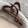Simple Korean Leopard Pattern Love Clip Feminine Hair Clip Back of Head Hair Clip
