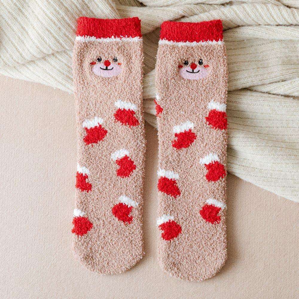Fashion Design Korean Style Duck Deer Coral Fleece Socks Christmas Hosiery Women Socks Floor Socks