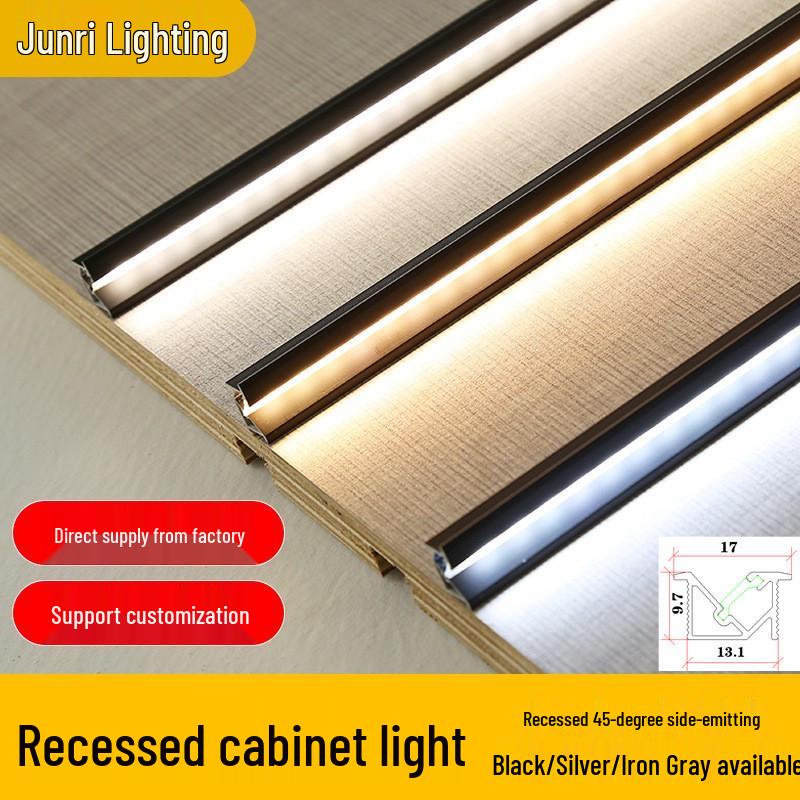 45-Degree Side-Emitting LED Cabinet Light Strip for Wardrobes, Wine Cabinets, Shoe Cabinets, and Display Cabinets