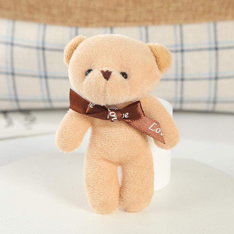 One-piece Teddy Bear Pendant Keychain with Bow Tie - Plush Toy Doll.