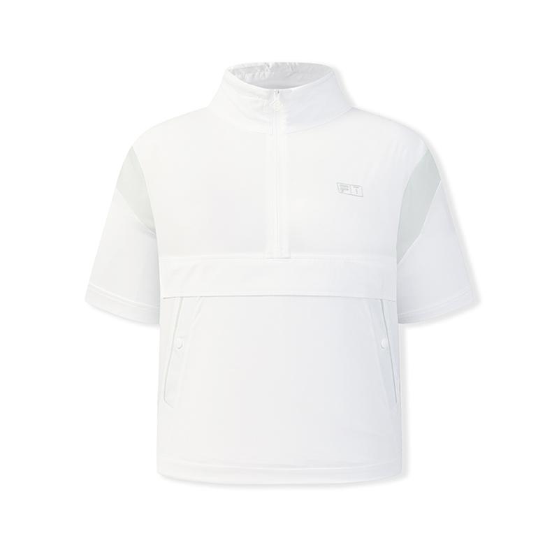 FILA Golf Series Fashion Simple Trendy Sports Casual Versatile Comfortable Half-Zip Stand Collar Cool Touch Short Sleeve T-Shirt A11W625130FWT