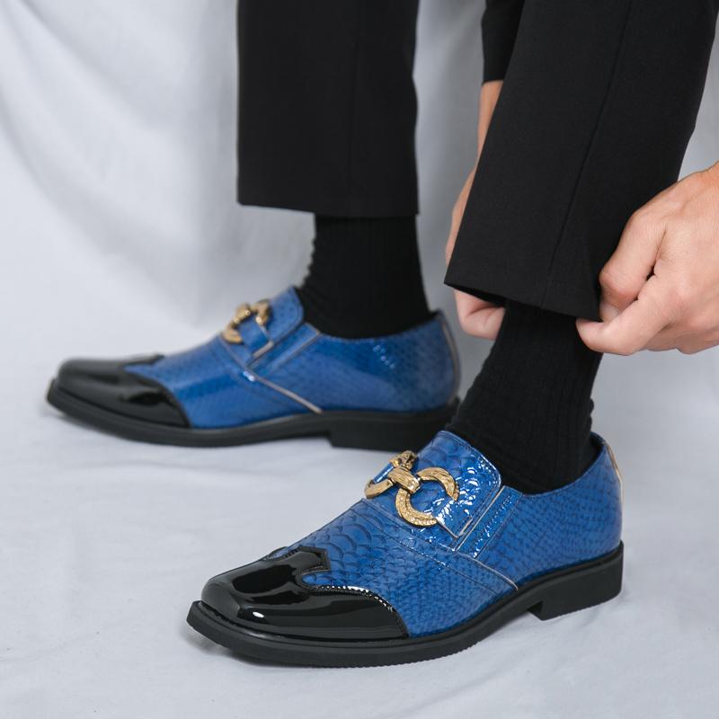 Men Casual Office Business Formal Oxford Thick Bottom Dress Shoes Men Gentleman Outdoor Patent Leather Wedding Shoes Fashion