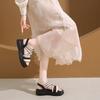 Platform Woven Sandals Slimming Versatile, Breathable Non-slip Women's Shoes Casual Wear, Elastic Band Beach Shoes