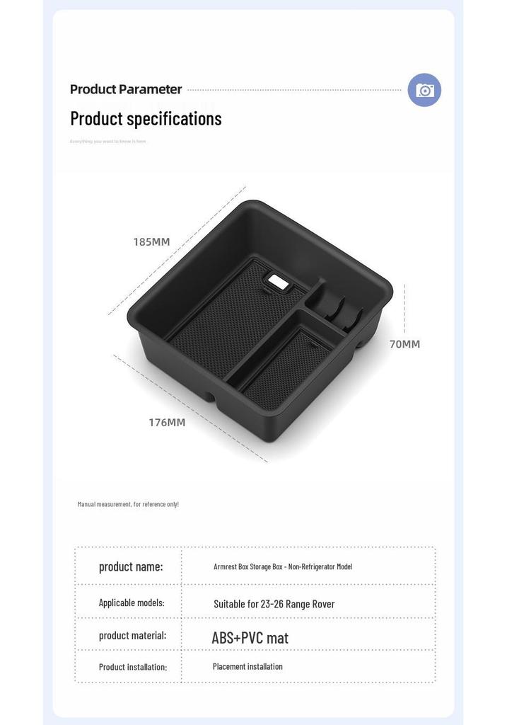 Compatible Armrest Box Storage for 2023-2026 Land Rover Range Rover Sport Central Console Accessories