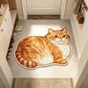 Lazy Cat Plush Area Rug, Non-Slip Soft Absorbent Bath Mat, Quick Dry Door Mat for Living Room Bedroom