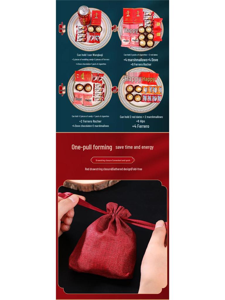 Personalized 2025 Chinese Fabric Wedding Favor Candy Bags