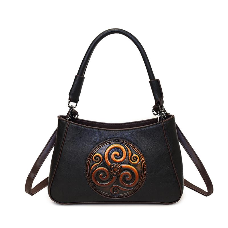 Vintage Embossed PU Leather Crossbody Bags for Women Luxury Designer Female Shoulder Bag Fashion Ladies Commute Purses Handbags