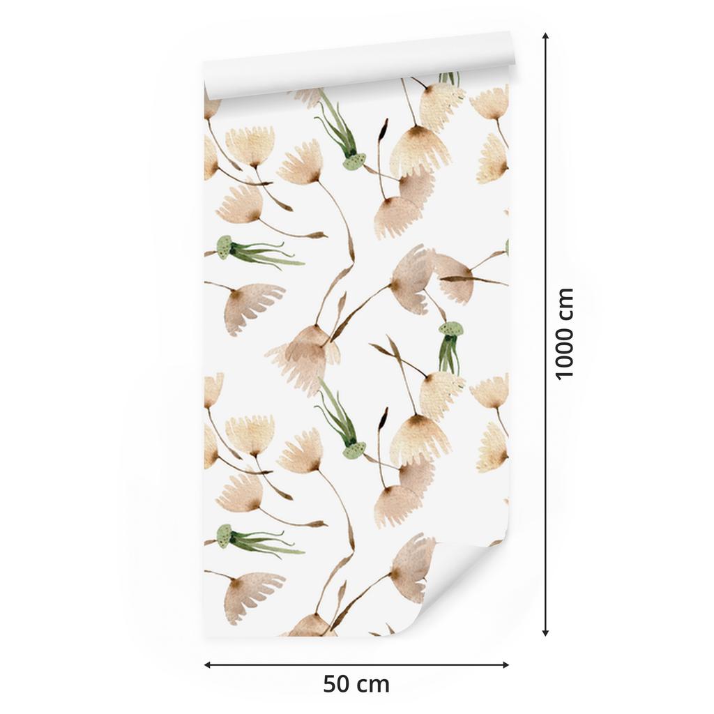 Dandelion Seeds Wallpaper in Watercolor Style for Living Room and Bedroom 50x1000
