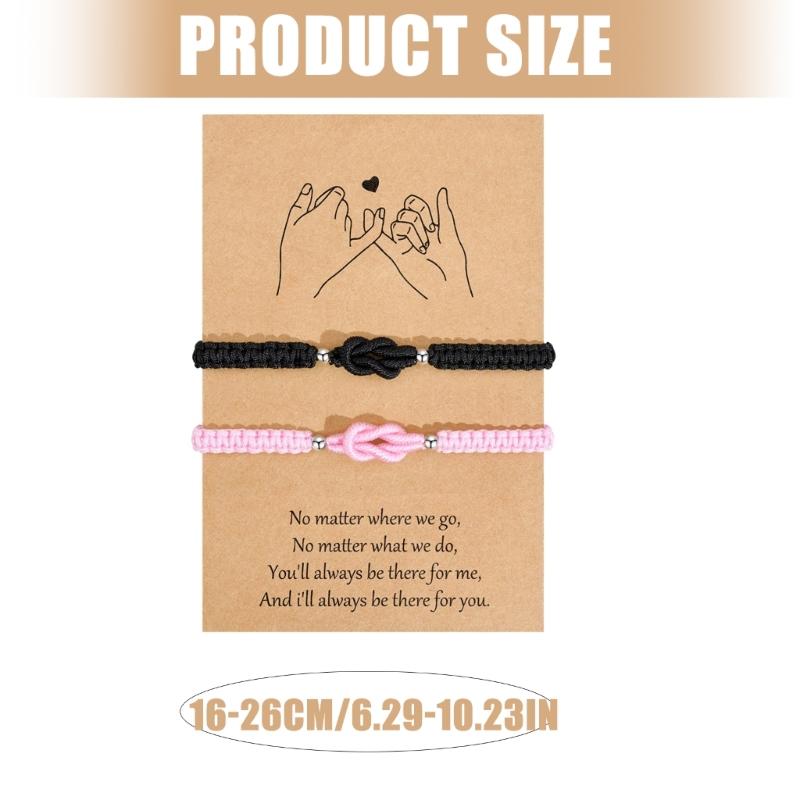 Elegant Matching Couple Bracelet With Adjustable Knot Braided Cord Handchain Jewelry Perfect For Anniversaries