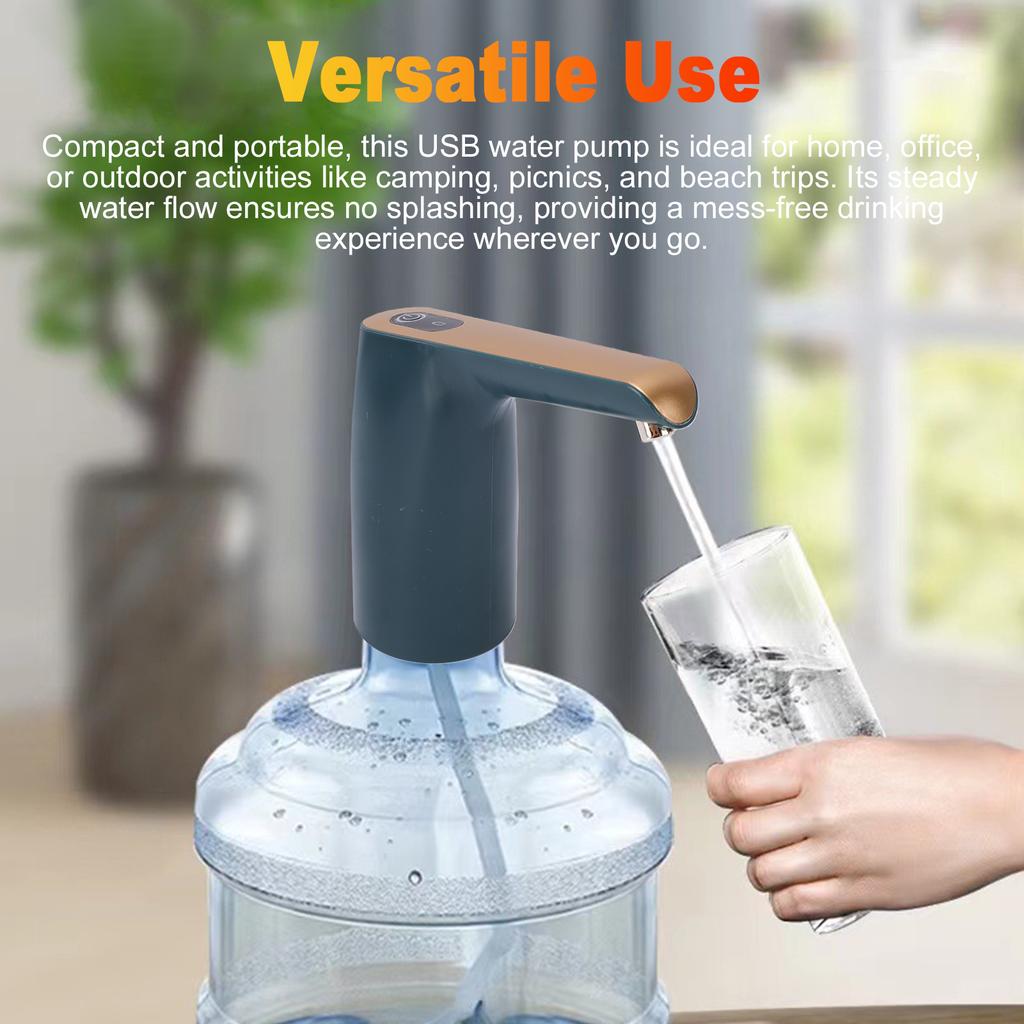 USB Charging Automatic Drinking Water Pump 3L min with 55cm Hose Smart Pumping Powerful Motor for Home Camping Office