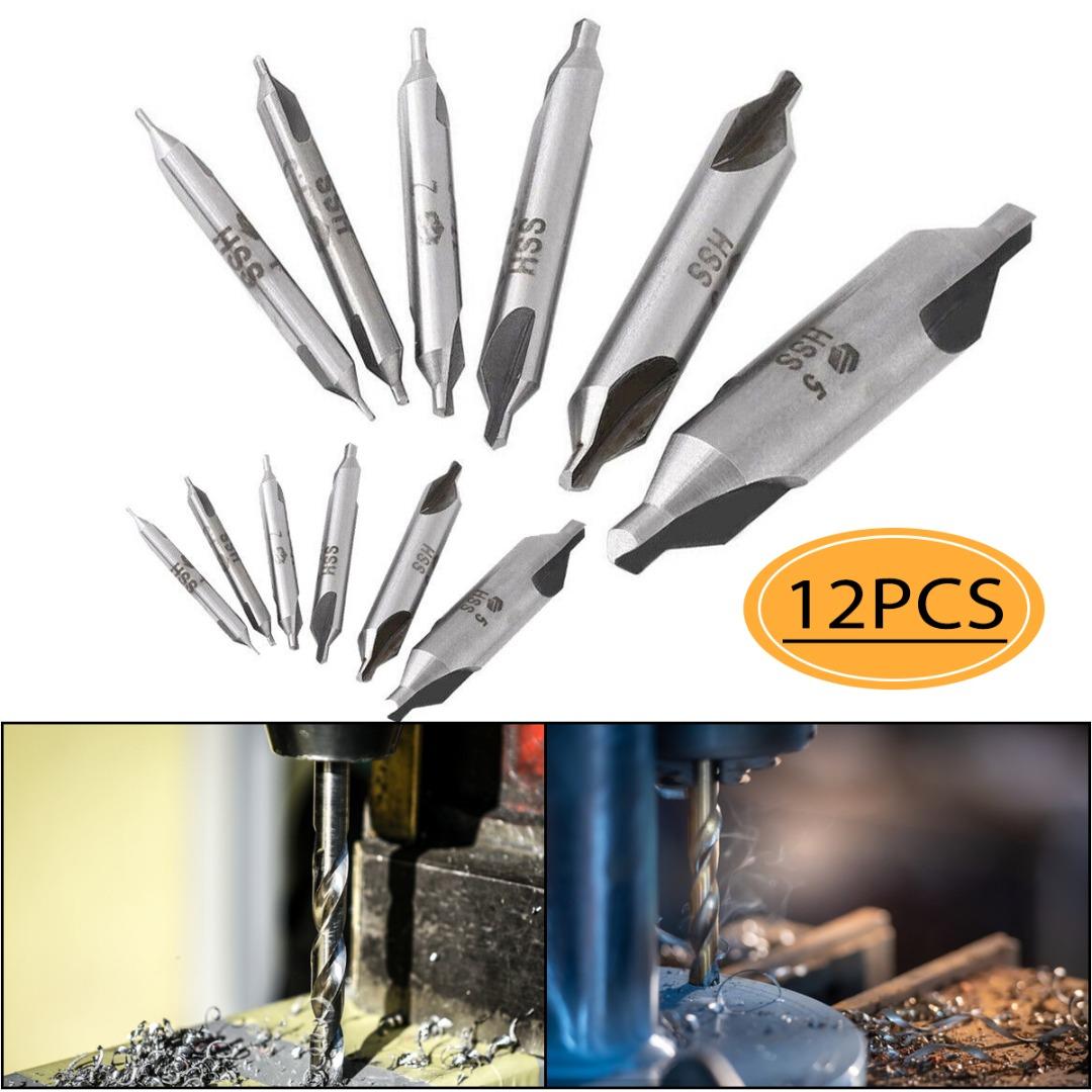 

aidier HSS Combined Center Drill Bits Countersink Drill Bits 60 Degree Angle Hole Drill