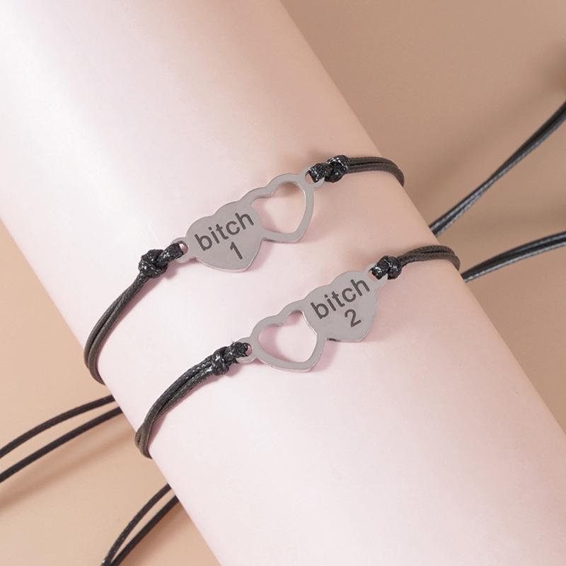 Bracciale Per Migliore Amica In Acciaio Inox – Argento, Con Ciondolo, Regalo Di Compleanno Per Donna