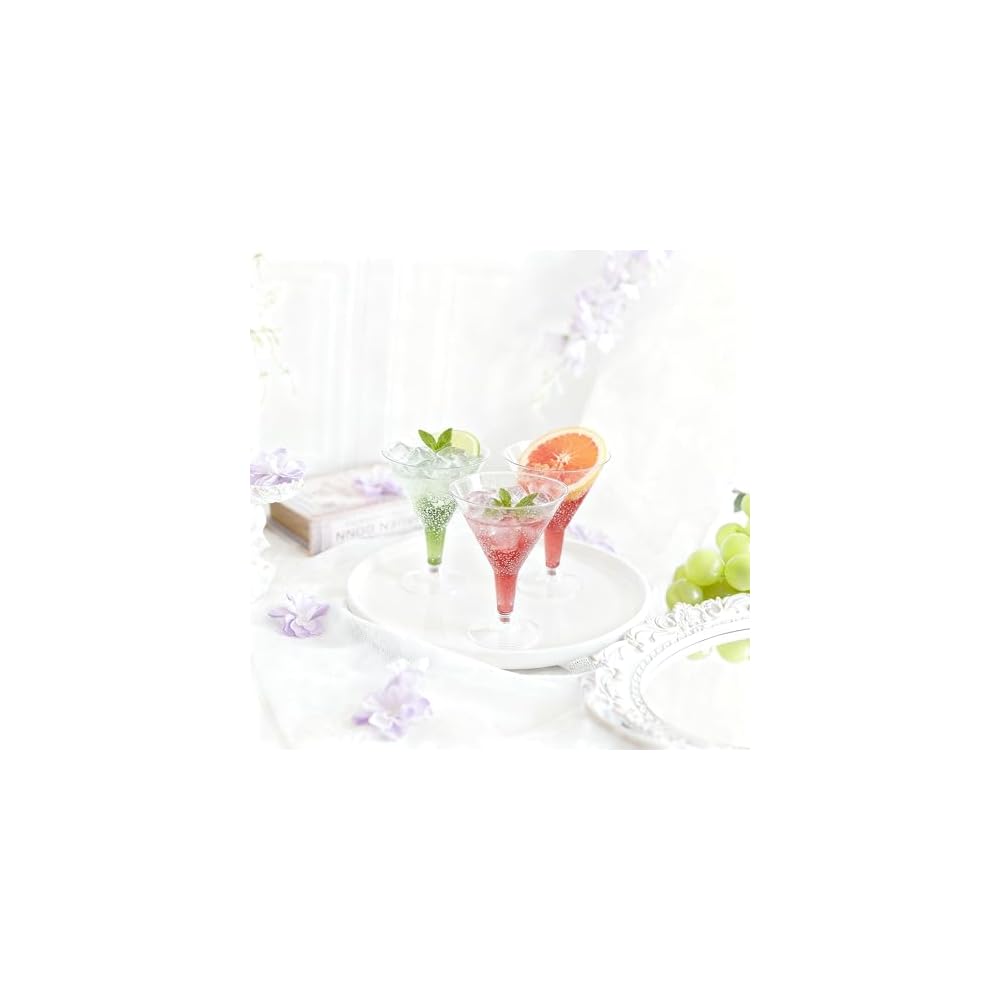 Niesporek Plastic Martini Glasses, Set of 50, Disposable Wine Glasses [Meets Japanese Food
