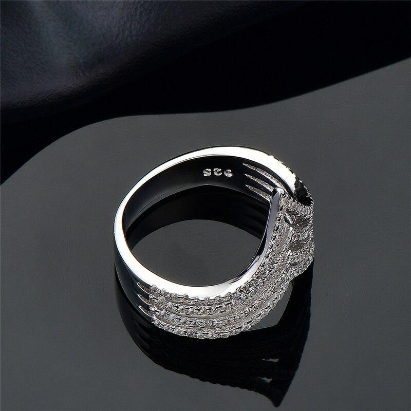 925 Sterling Silver Special Party Rings For Women Stackable Gradient Sharp Arrow Micro Pave Crystal Cz Accessories Jewelry