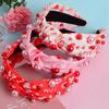 Red Pearl Fabric Headband Valentine's Day Party Gift Love Letter Heart Hair Accessories Women's Headband