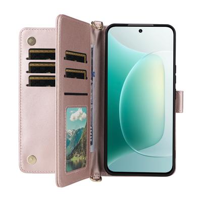 For Honor 300 Wallet Case with Shoulder/Wrist Strap Leather Phone Cover Stand