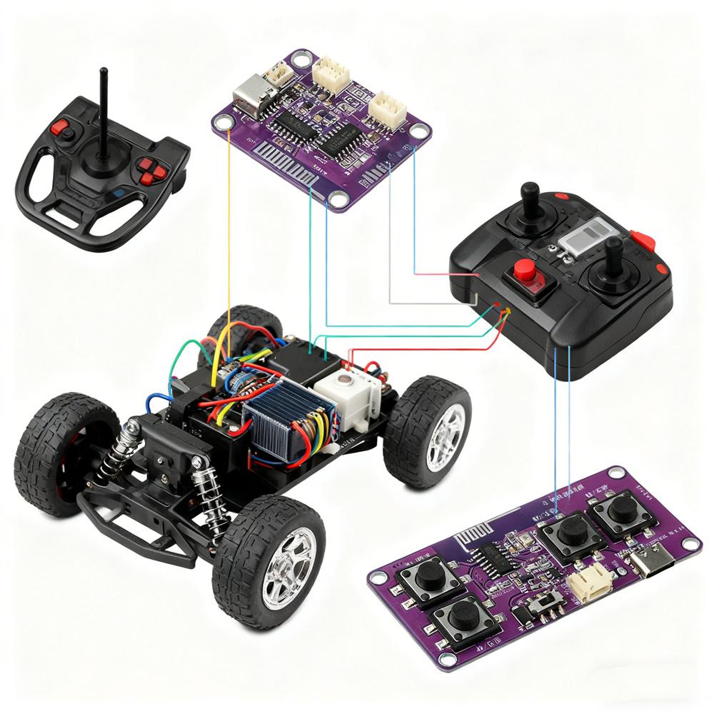 4-channel 2.4G Wireless Remote Control Receiver Board Set, Toy Car Model, Ship Model, Tank DIY Remote Control Accessories