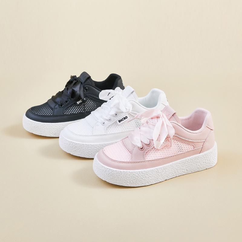 Fashion 2025 Summer New Breathable Mesh Women Shoes Korean Version Thick-Soled Heightening Casual Shoes Fashion Versatile Sneakers Women