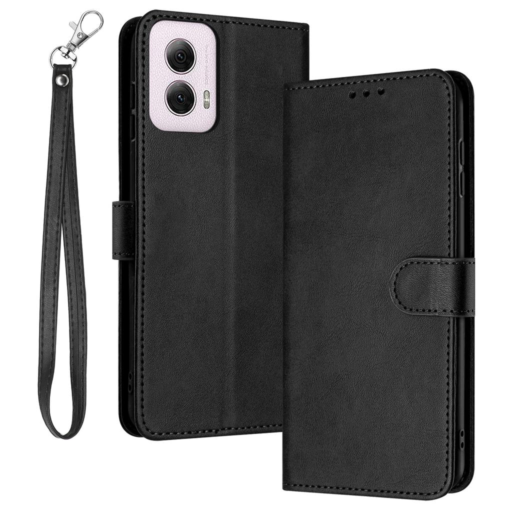 For Motorola Moto G Play 5G (2024)/Motorola Moto G 5G (2024) Wholesale Case Flip Stand Leather Phone Cover Solid Color Design