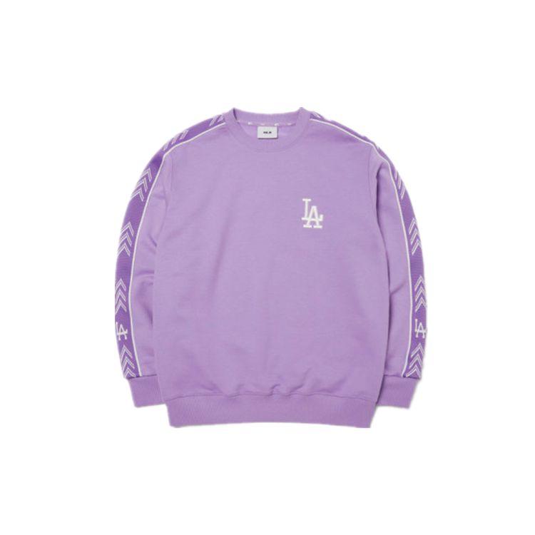 MLB Logo Printed Pullover Long Sleeve Sweatshirt Unisex sweatshirt Purple 3AMTS0214-07LDS