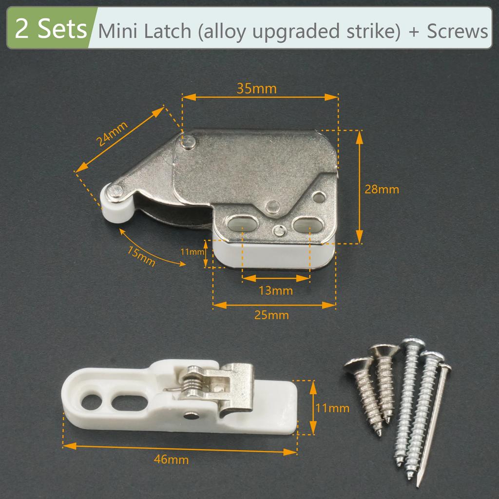 5/2/1 Sets Mini Latch Touch Latch Spring Push to Open Catch For Cabinet Handle-Less Doors