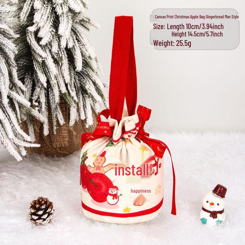 Internationale Weihnachts-Jutesack-Geschenktüten-Ornamente: Zeichentrick-Apfel- und Süßigkeitstüten für den Kindergarten