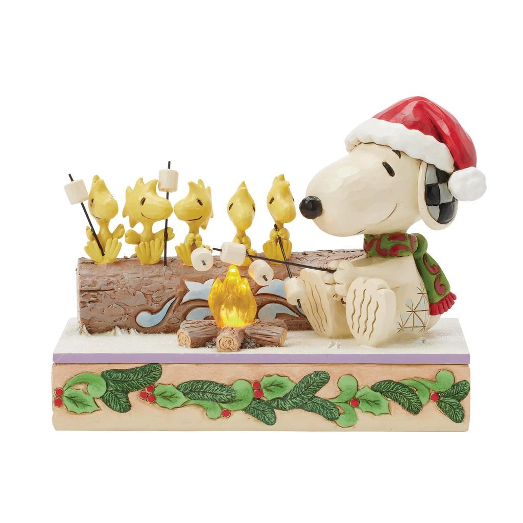 JIM SHORE Snoopy Woodstock Roasting 6017235 & <Christmas>