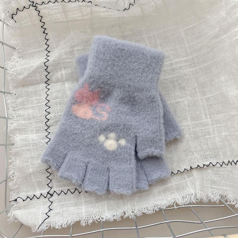 

New autumn and winter knitted thermal gloves imitation mink gloves cycling gloves trade average size