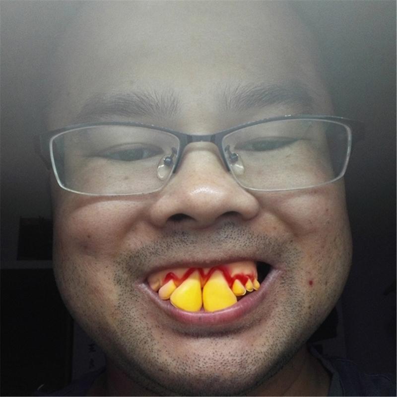 8/10/12Pcs Halloween Teeth  for Cosplay Party, Funny Gag Teeth Halloween Dentures Set for Adult Halloween Masquerade
