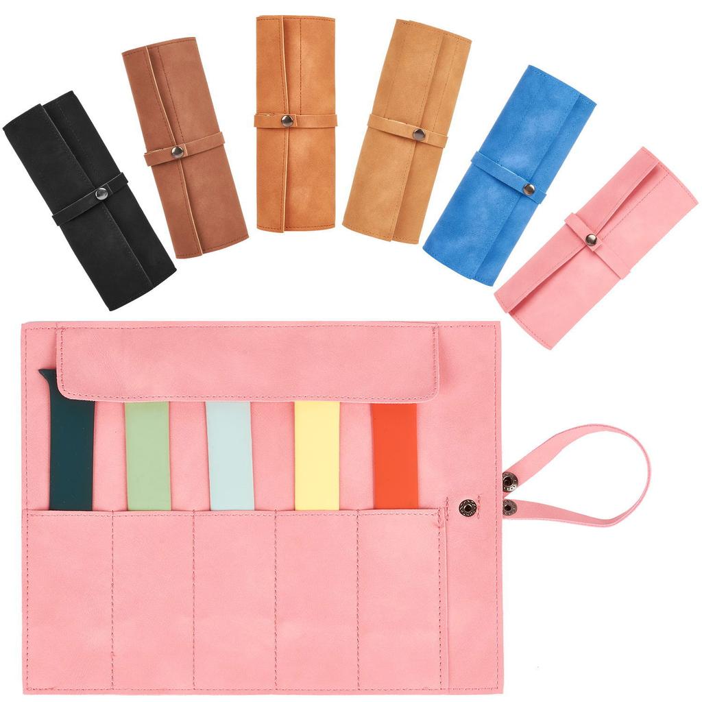 Watch Band Roll Organizer With 5 Slots Storage Box Watch Strap Smart Watch Storage Bag Leather Handmade Travel Case Storage Bag