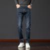 Autumn and winter velvet men's jeans, trendy youth retro loose elastic straight long pants for men