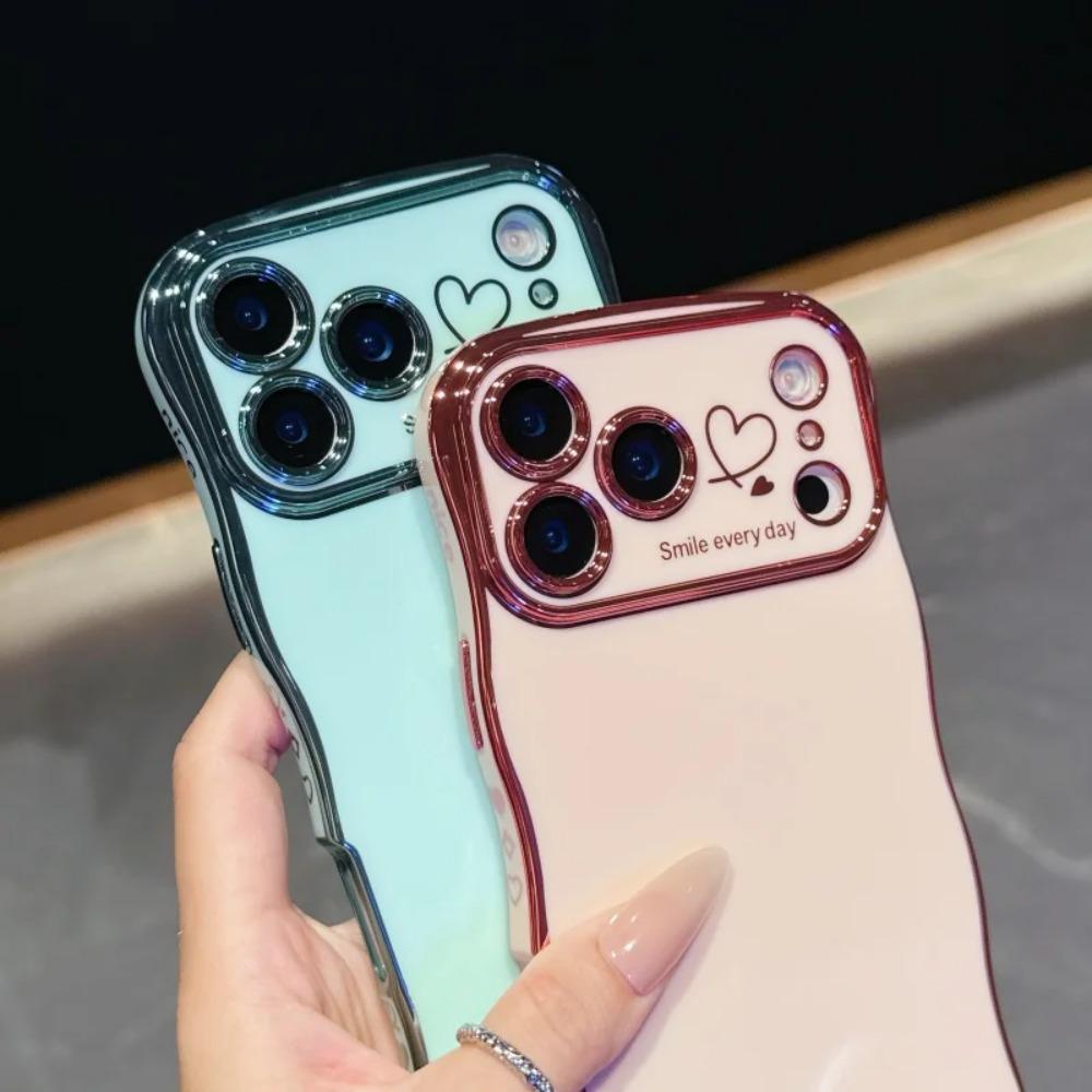 Side Love Electroplating Case For iPhone 17 Pro Max 17 Air 16 15 14 Plus 13 12 11 Pro Max 17Pro Max Cover Lens Shockproof Bumper