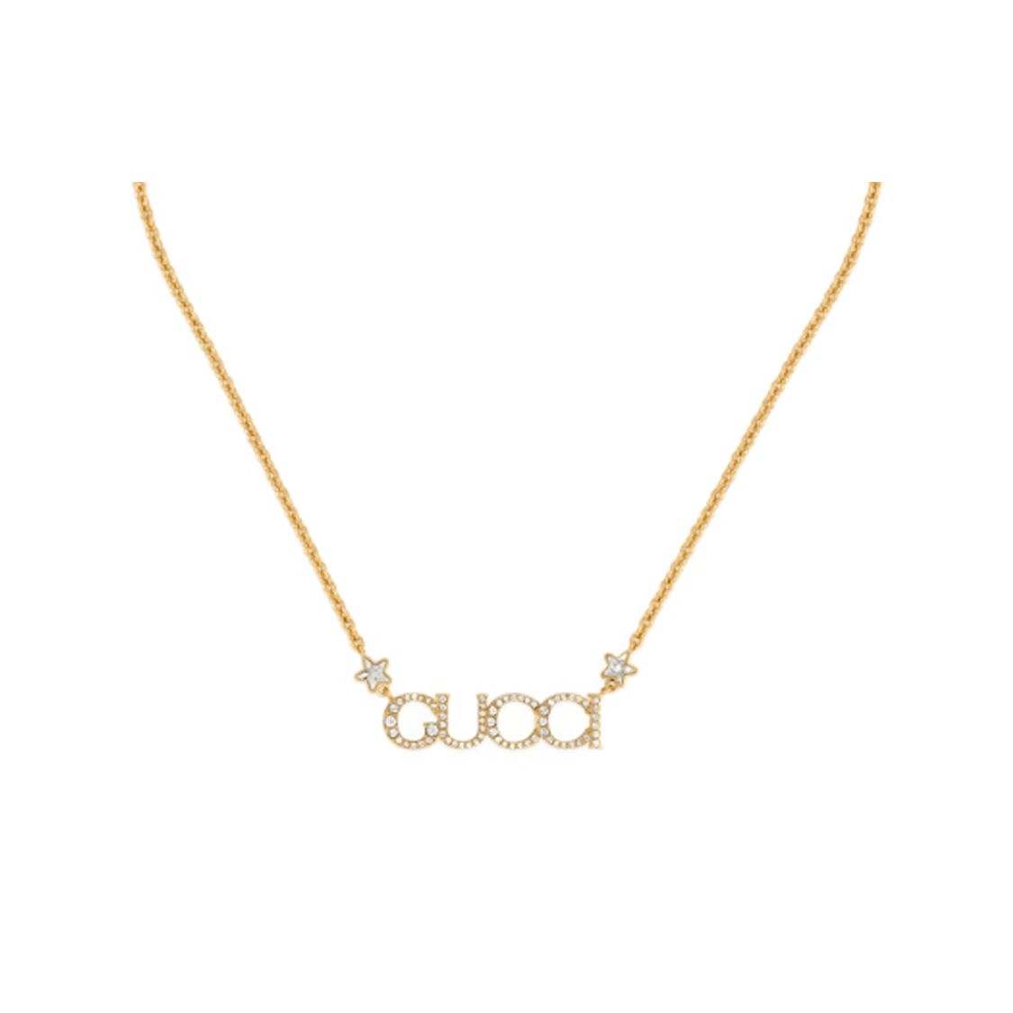 

Gucci Script Pendant Fashion Jewelry Crystal Necklace Women necklace Gold 774693J1D508031 F,Gold