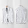 Men's 100% Linen Suit Jacket Men's Summer Light Breathable Pure Color Light Luxury Suit Top
