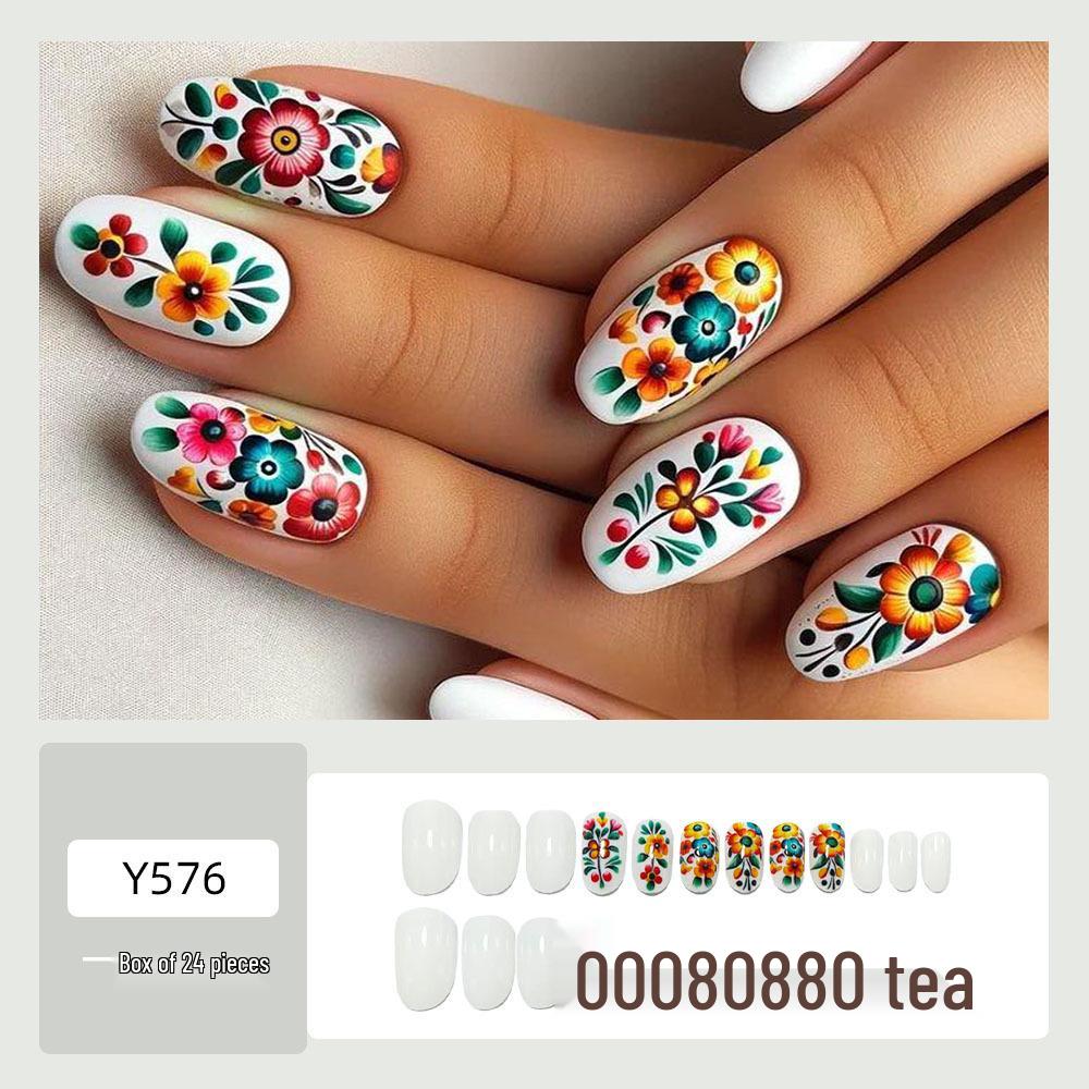 

Colorful Bohemian Floral Nail Art Stickers for Hot Girl - Wearable European and American Design