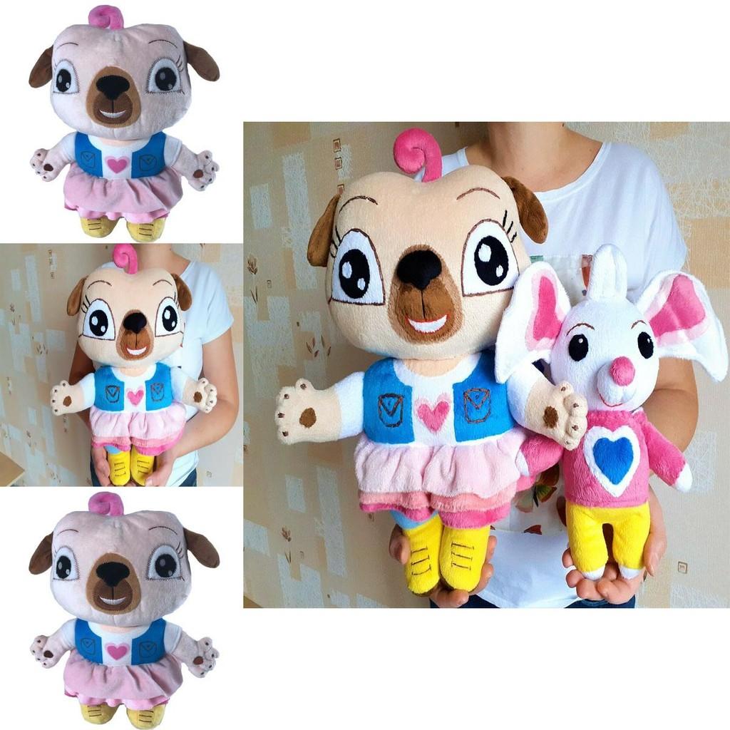 Set di peluche coccolosi Chip e Patata Bambola Cane Carlino Topo
