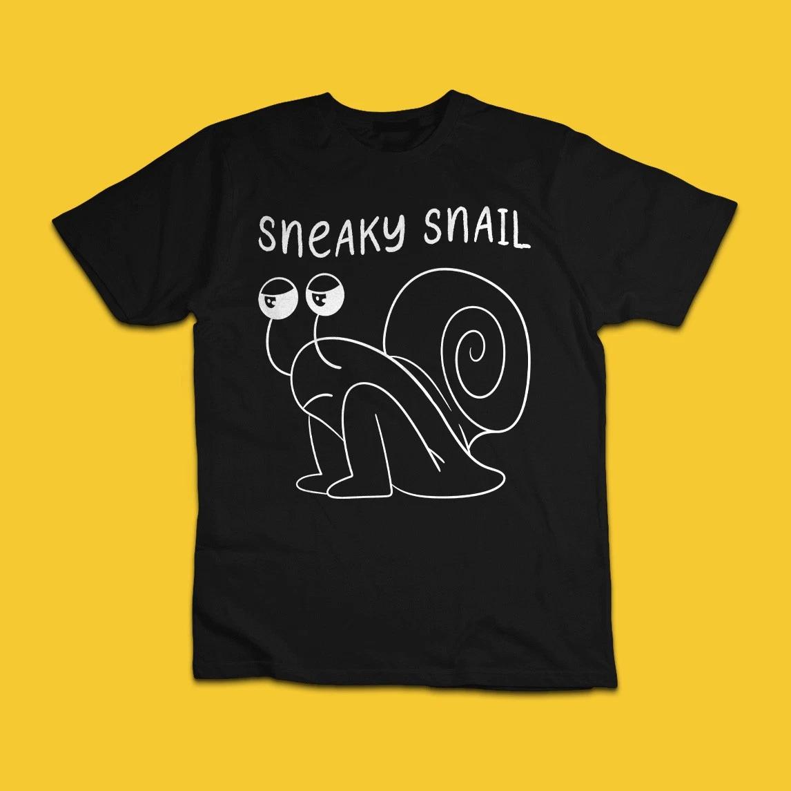 Sneaky Snail Funny Suspicious Snail Graphic T-Shirt XL